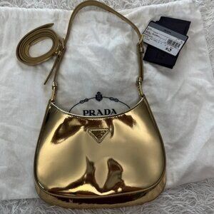 Prada small metallic gold Cleo